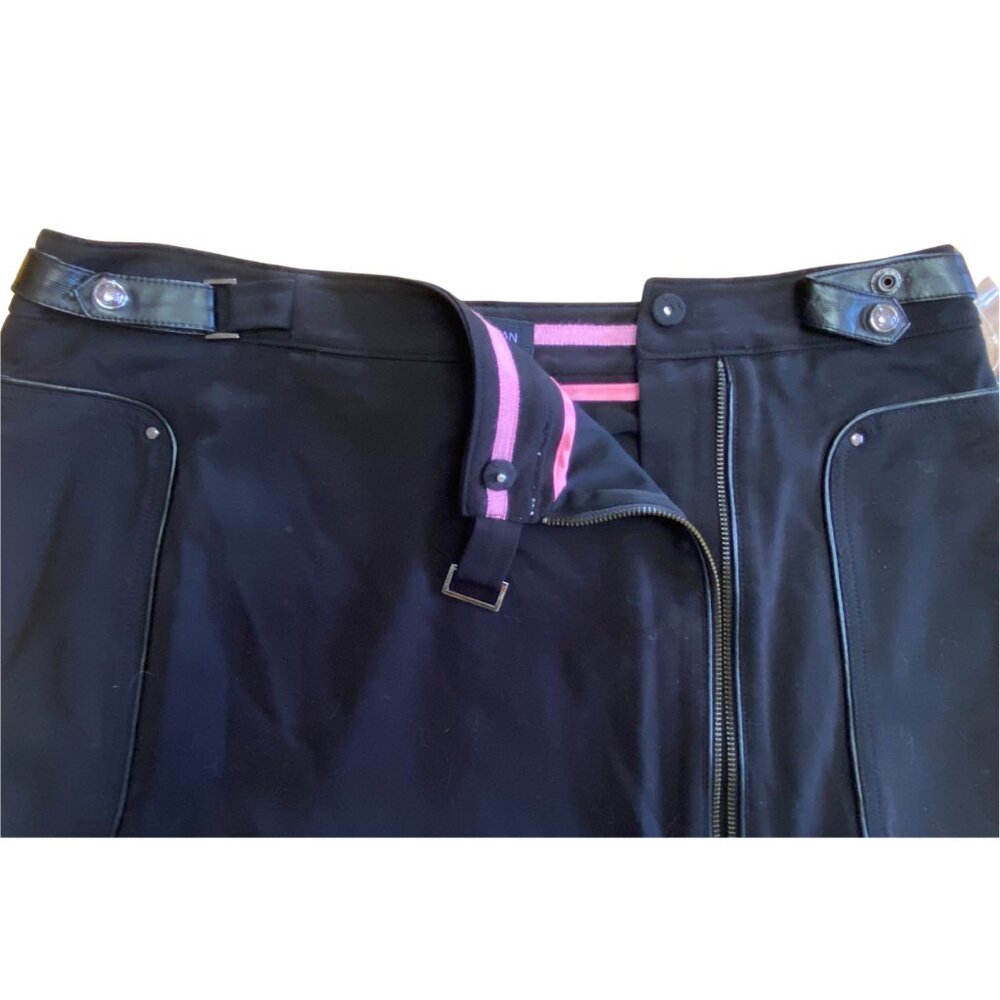 NWT PINK TARTAN STRETCH BLACK WITH FAUX LEATHER ACCENTS, 14, DISCOUNTED - Picture 7 of 8